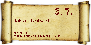 Bakai Teobald névjegykártya
